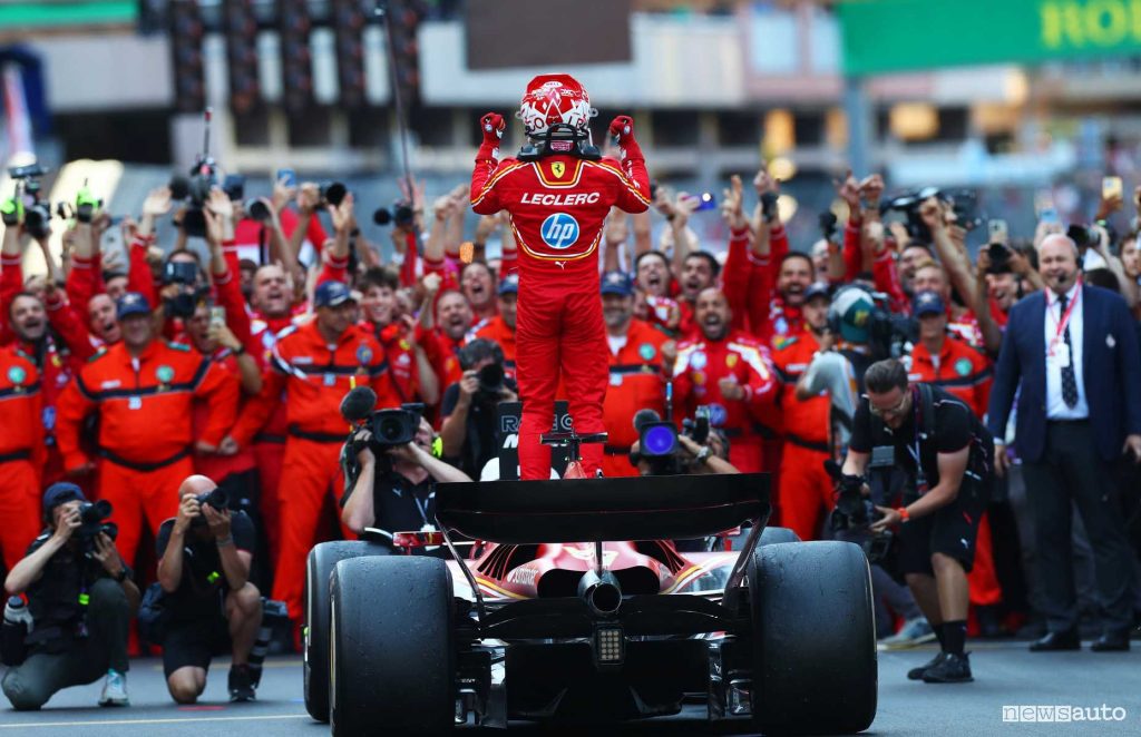F1 gara Monaco 2024 vittoria Ferrari Charles Leclerc