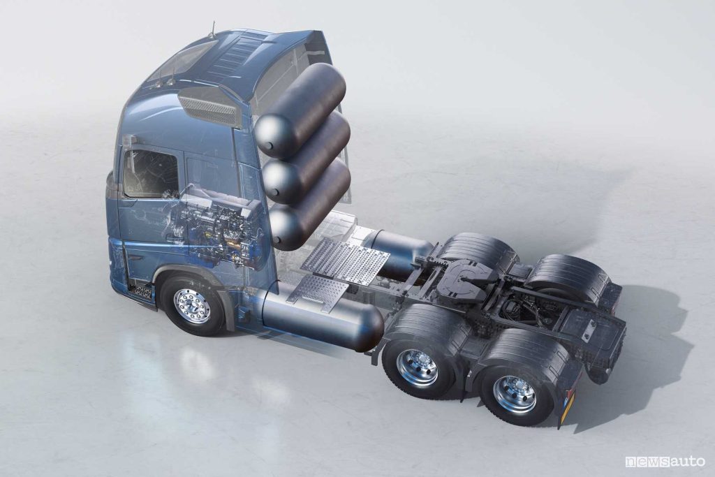Camion Volvo con motore termico ad idrogeno