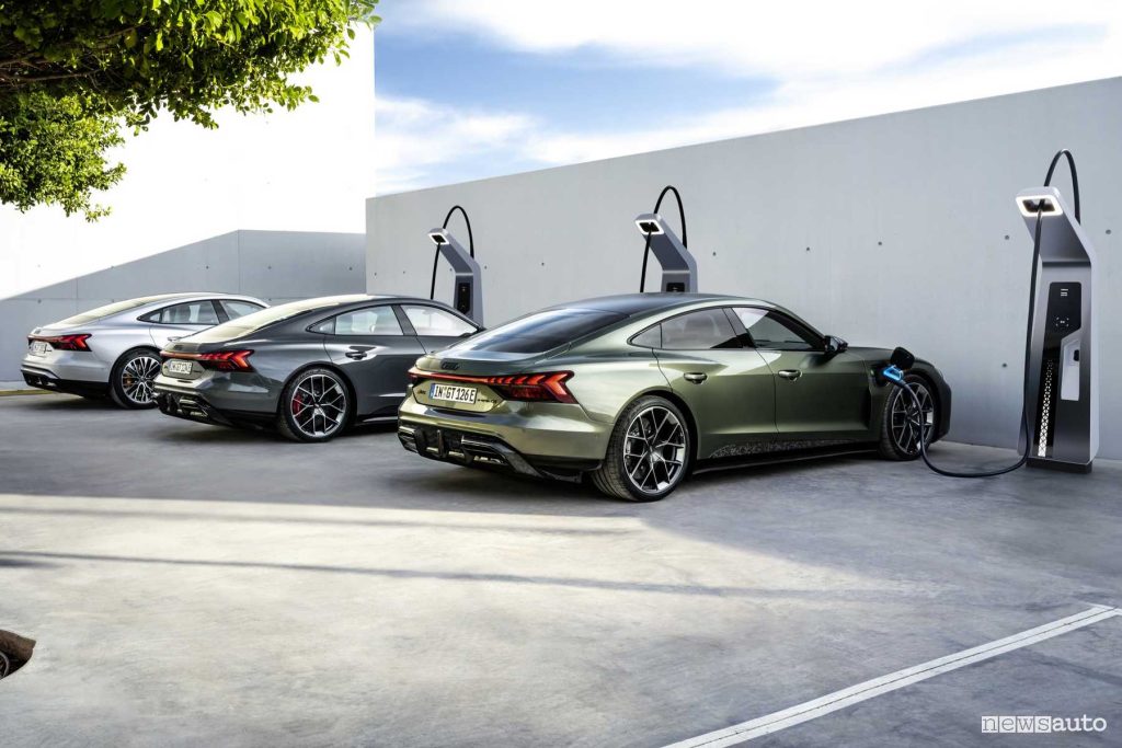 Audi e-tron GT in ricarica