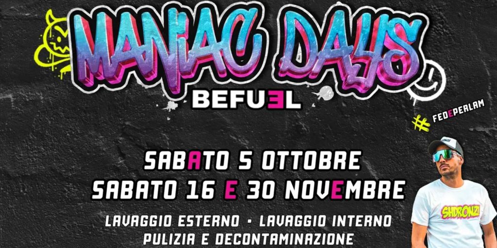 Date dei Maniac Days a Milano ad ottobre e novembre con Fede Perlam e il Team Befuel