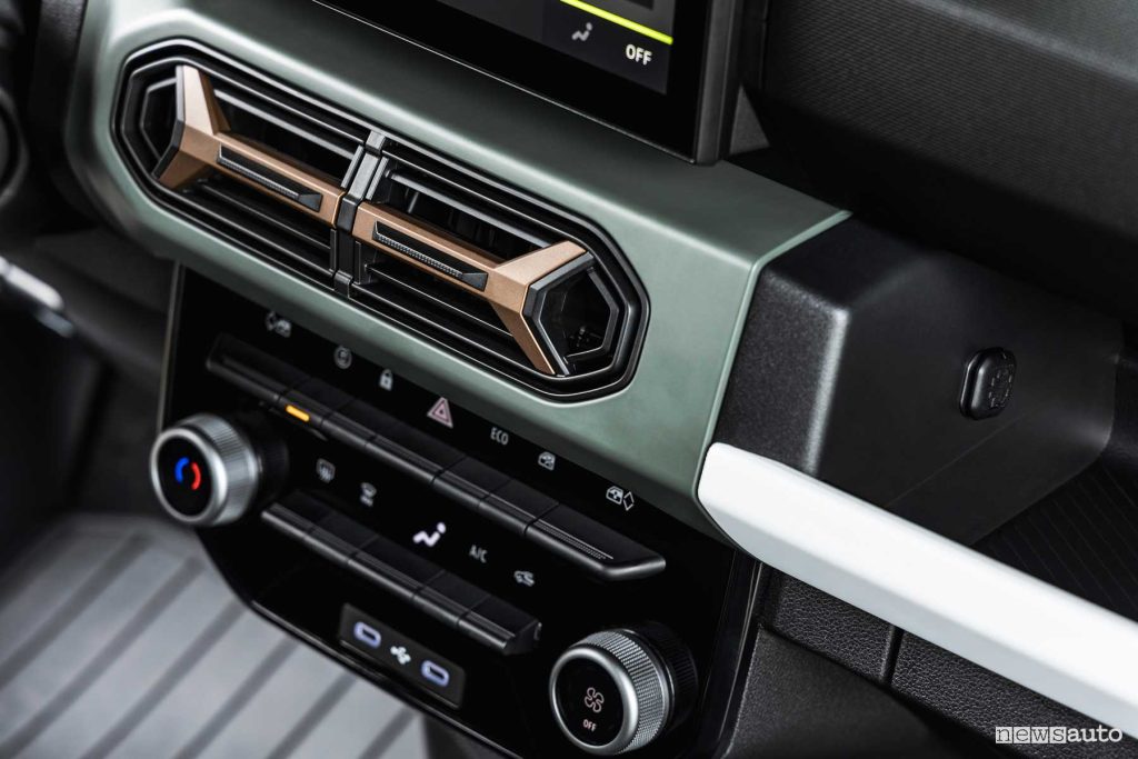 Nuova Dacia Spring comandi clima abitacolo