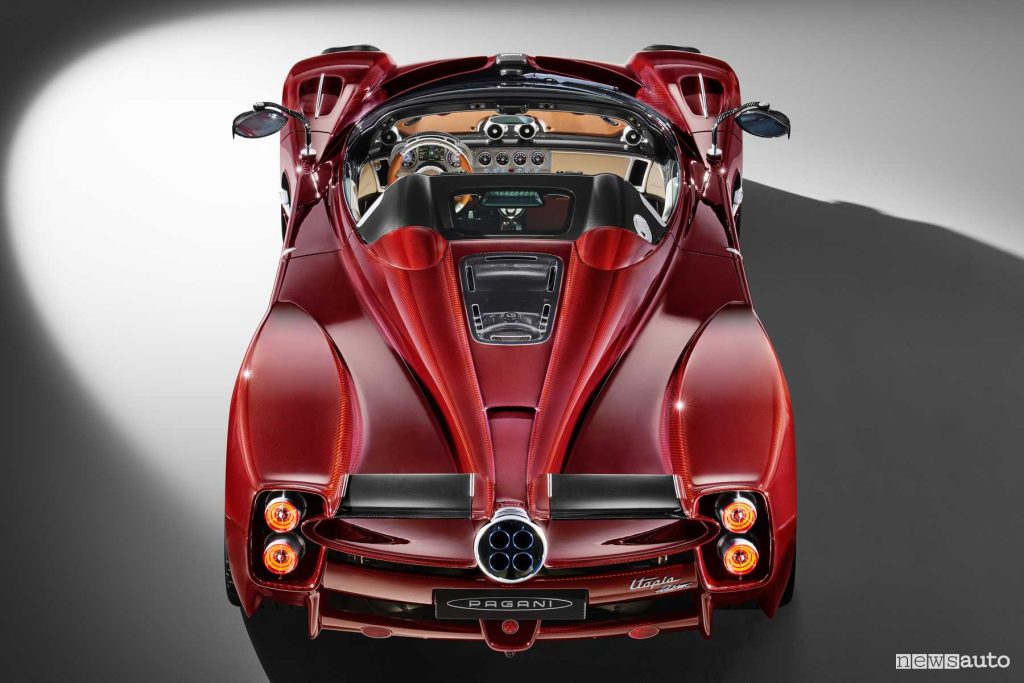 Pagani Utopia Roadster posteriore dall'alto