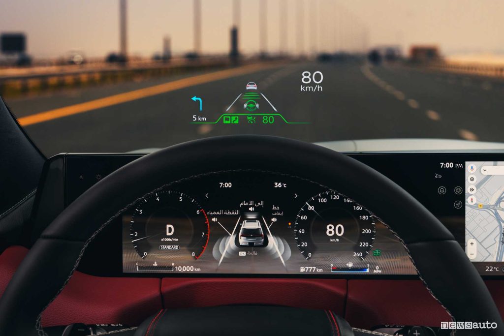 Nuovo Nissan Patrol head-up display