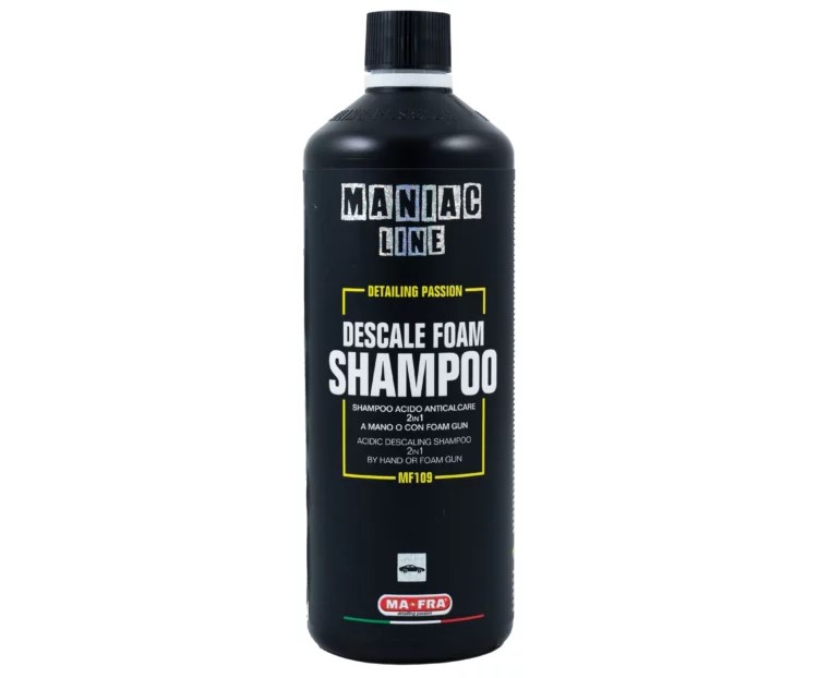 Descale Foam Shampoo della linea Maniac Line di Ma-Fra per rimuovere il calcare della carrozzeria
