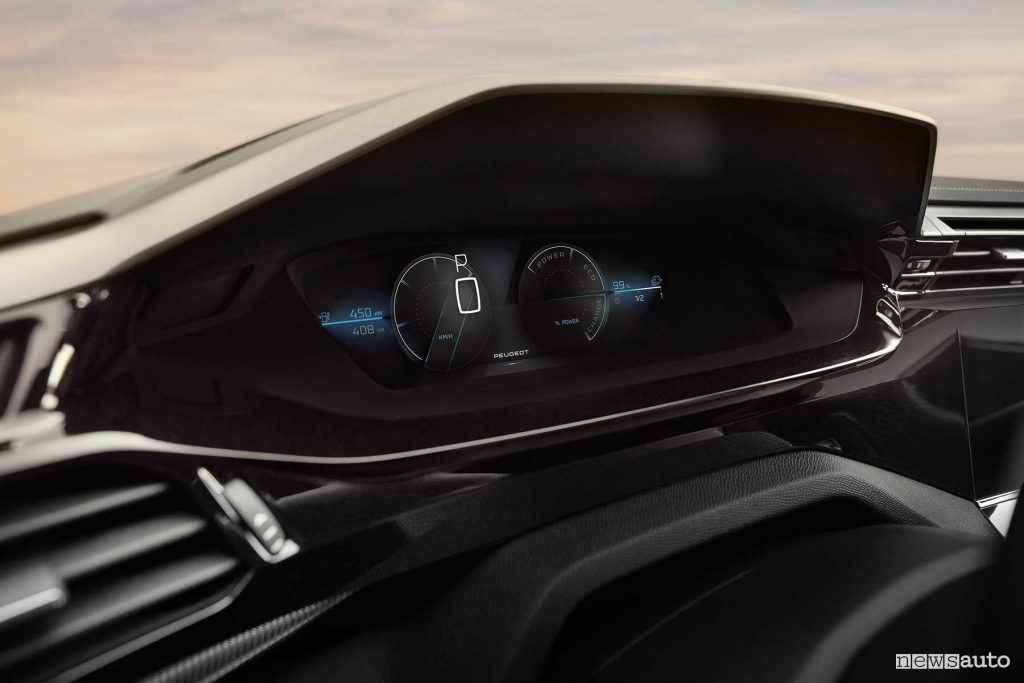 Peugeot E-408 display quadro strumenti digitale 3D da 10"