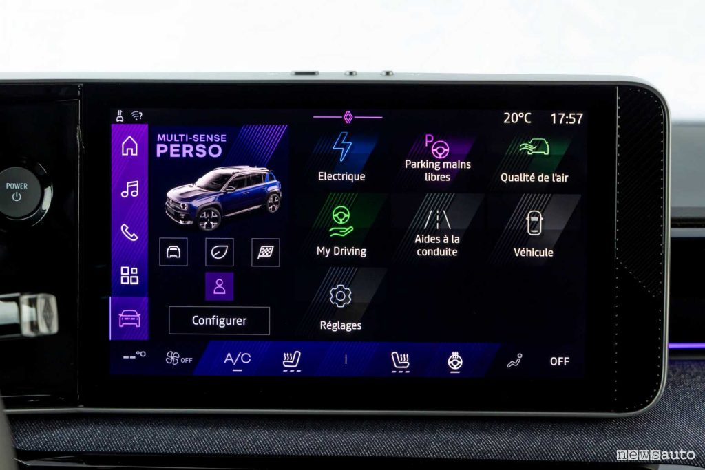 Renault 4 E-Tech Electric Techno display infotainment da 10 pollici
