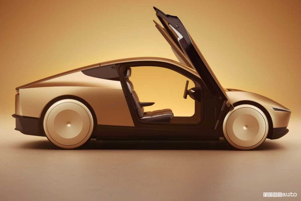 Tesla Cybercab Robotaxi portiere aperte