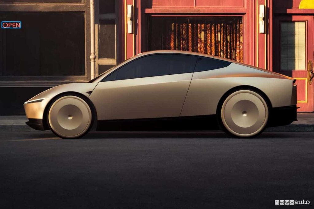 Tesla Cybercab Robotaxi laterale