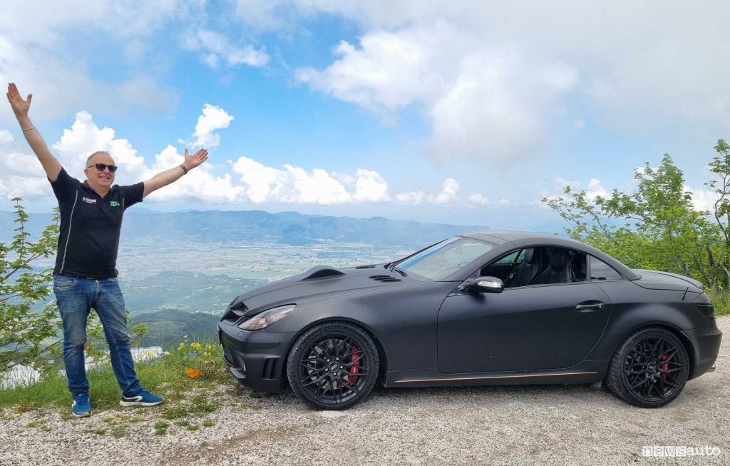 Giovanni Mancini il tester che ha realizzato la prova del kit freni Brembo GT La piana reatina vista dal Monte Terminillo