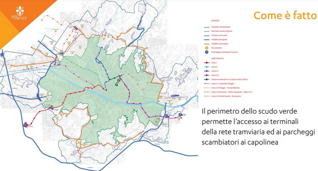 mappa dello Scudo Verde di Firenze