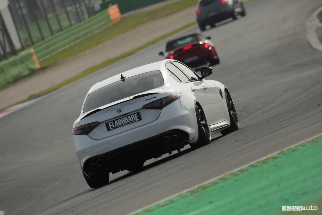 Alfa Romeo Giulia Quadrifoglio Super Sport test in pista a Vallelunga