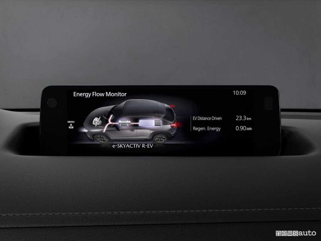 Mazda MX-30 R-EV Makoto info carica display infotainment da 10,25"
