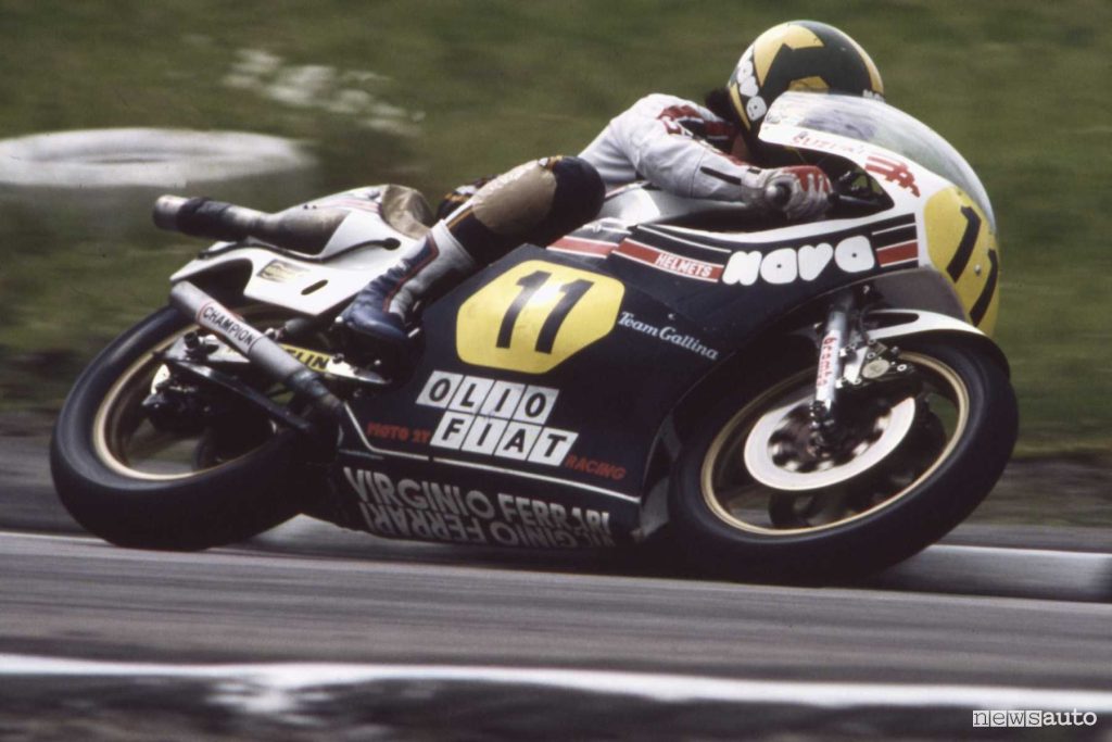 Virginio Ferrari Suzuki 500 nel 1978 Karsgkoga Team Gallina