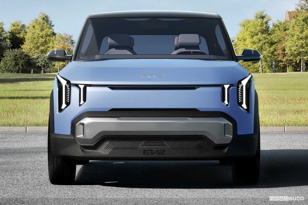 Kia EV2 concept frontale firma luminosa