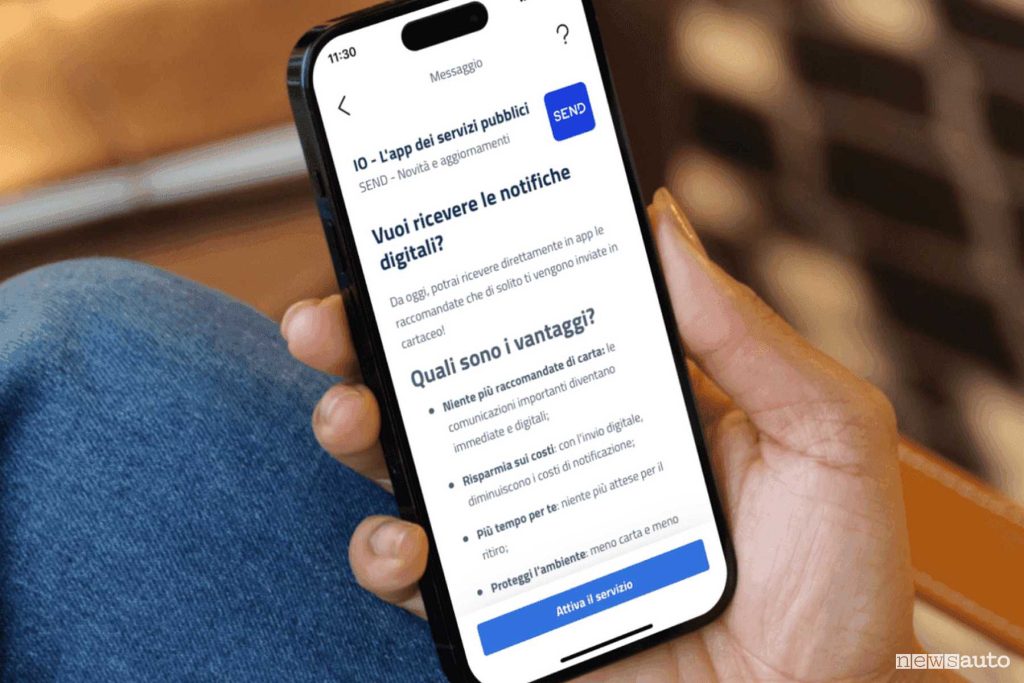 Servizio notifiche digitali (Send) sull'app IO
