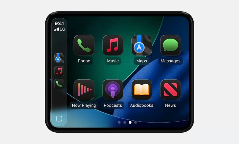 Render dell'interfaccia attuale di CarPlay