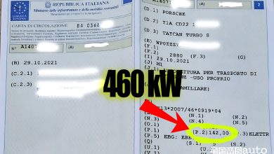 Libretto auto elettrica e potenza omologata su P2