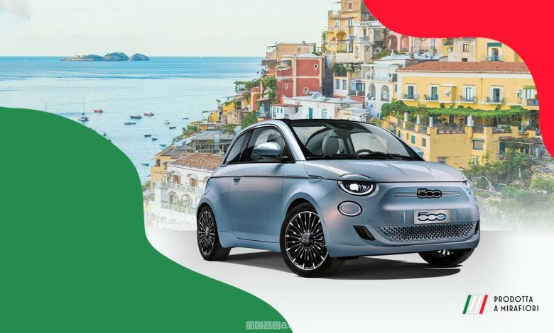 Locandina che annuncia la promozione della Fiat 500e con gli incentivi