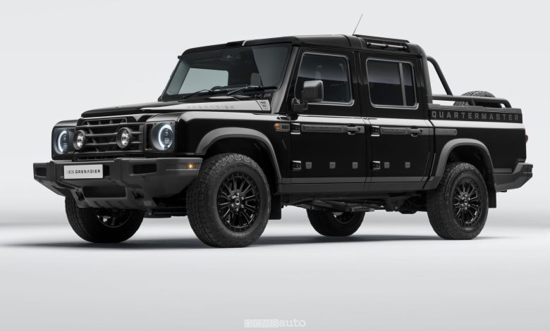 Ineos Grenadier Quartermaster pick-up Black Edition anteriore 3/4