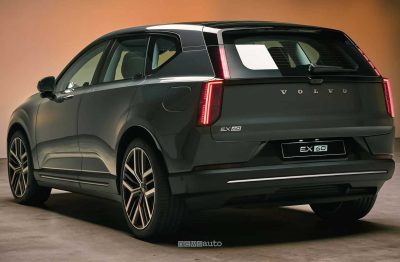 Nuova Volvo EX60 posteriore 3/4