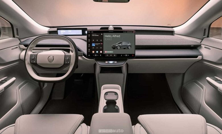 Nuova Volvo EX60 plancia abitacolo