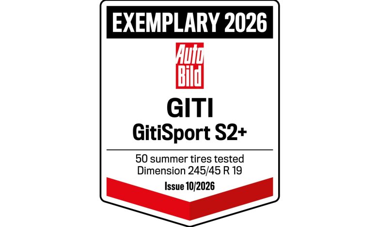 Il pneumatico GitiSportS2+ ha ricevuto la valutazione “esemplare” nel test sugli estivi 2026 di AutoBild