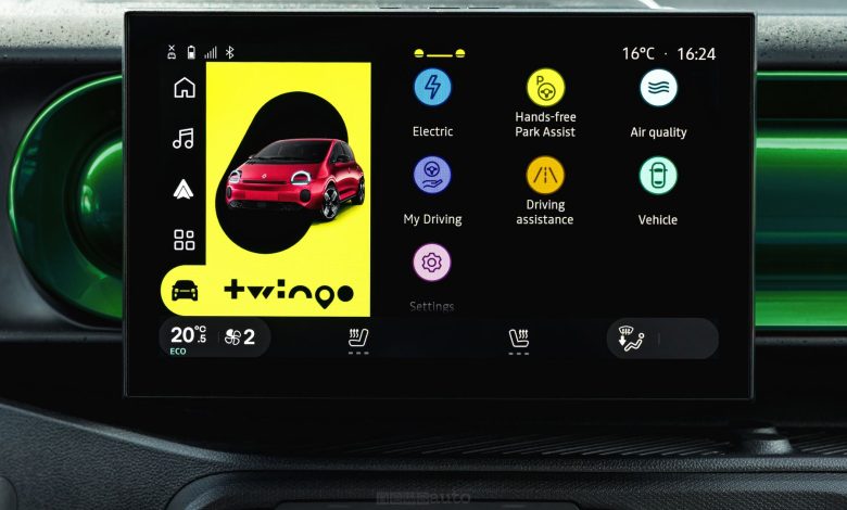 Renault Twingo E-Tech electric display dell'infotainment da 10”