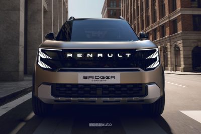 Renault Bridger Concept frontale, firma luminosa