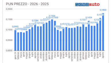 PUN andamento 2025-2026 aggiornato