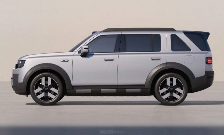 SUV Freelander 8 nella vista laterale