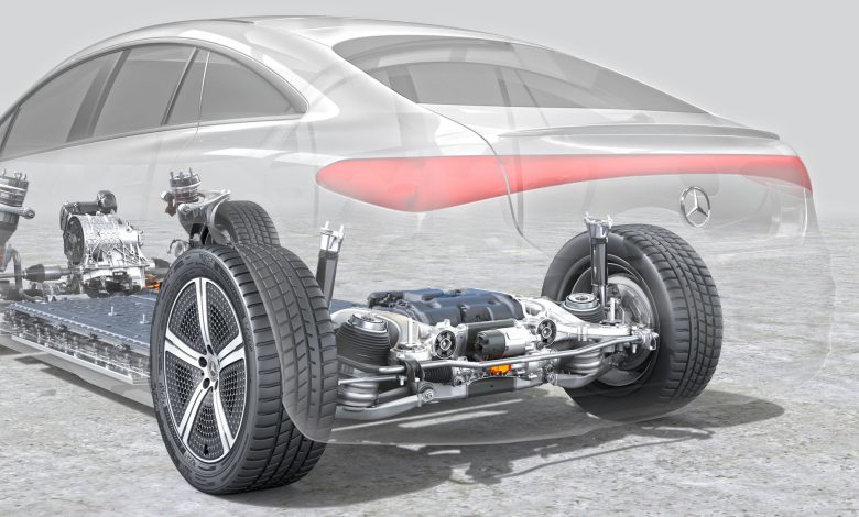 Nuova Mercedes EQS schema tecnico motore posteriore