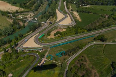 Visuale della pista di Imola dal dirigibile Goodyear