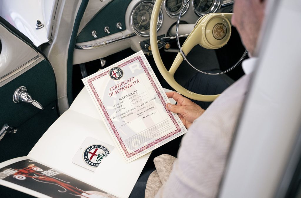 Certificazione di Autenticità dell'Alfa Romeo 1900