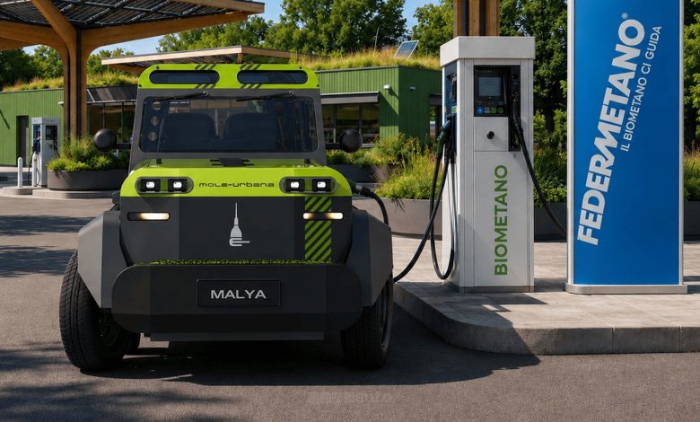 Malya E-Car con range extender a biometano