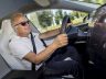 Giovanni Mancini alla guida della Tesla Model Y Performance