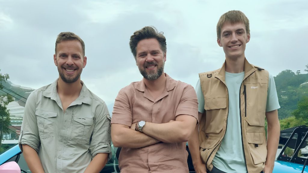 The Grand Tour 2026 presentatori Francis Bourgeois, Thomas Holland e James Engelsman