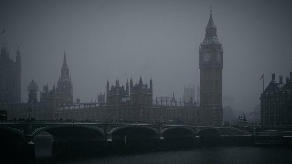 La città di Londra durante lo Smog del 1952