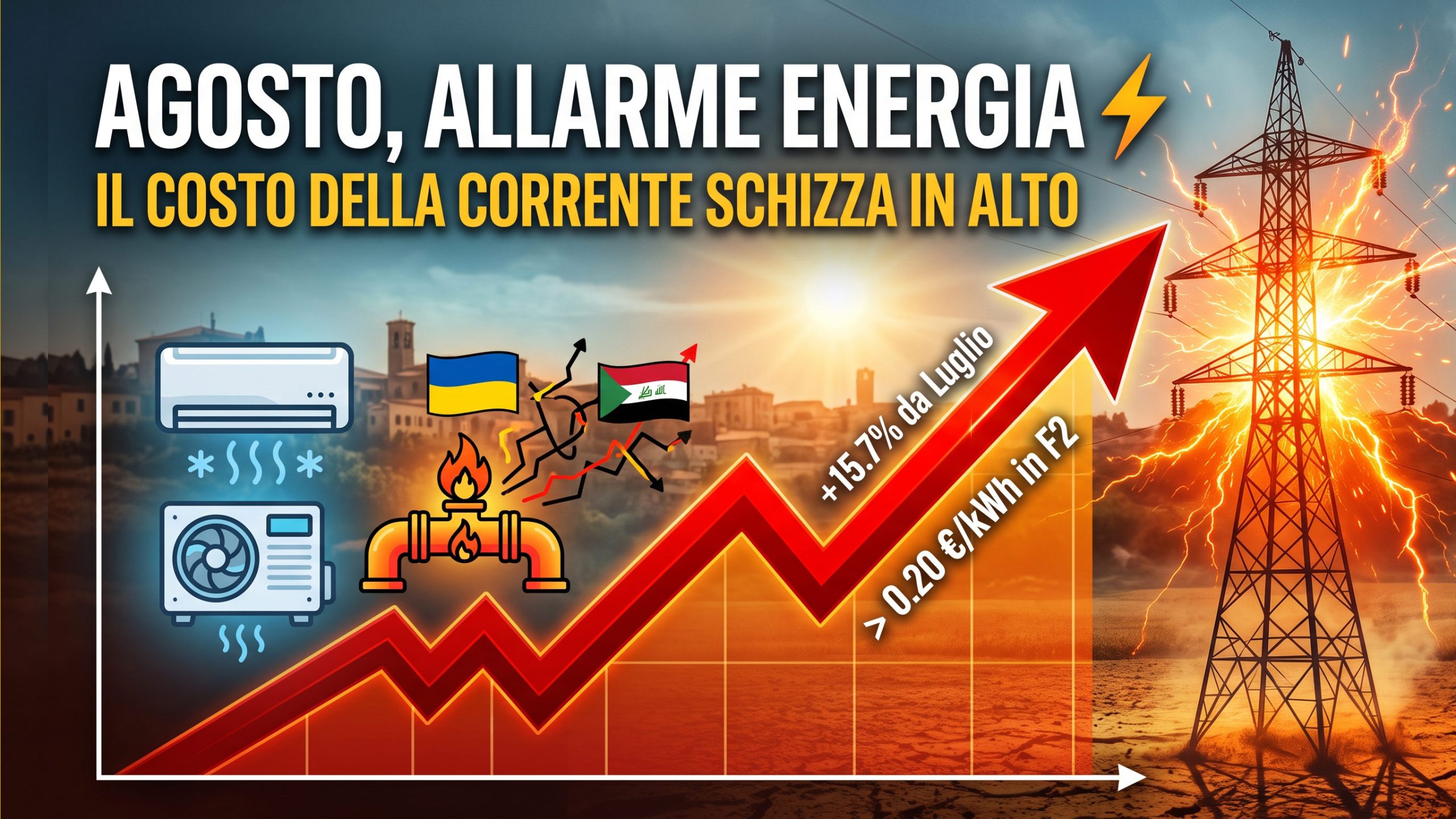 Allarme energia elettrica: aumenta il costo della corrente