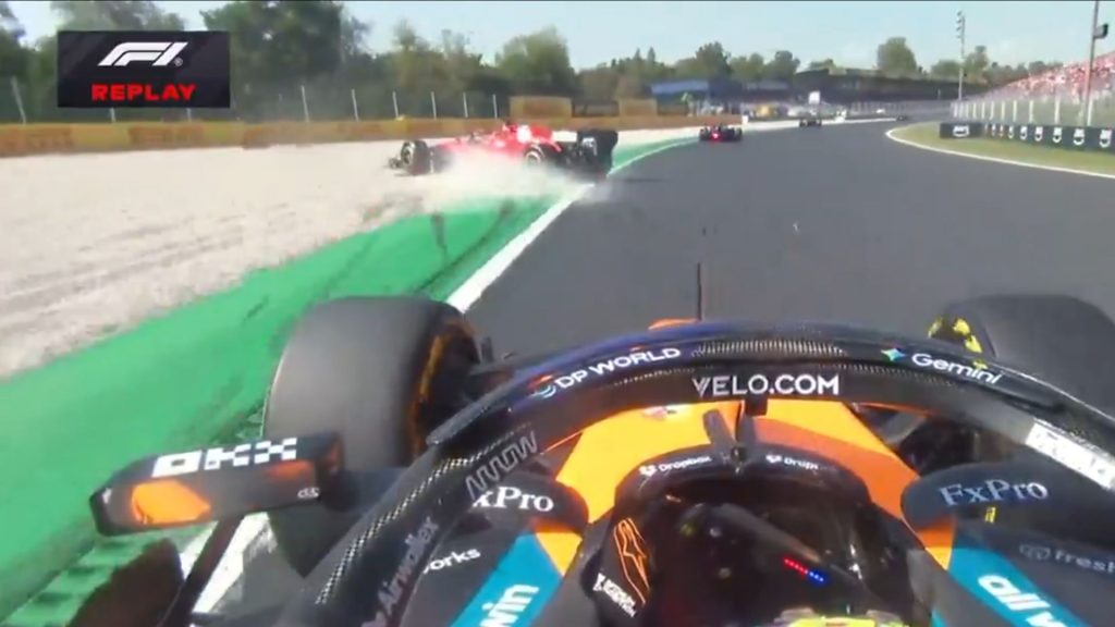 Charles Leclerc incidente GP Italia a Monza