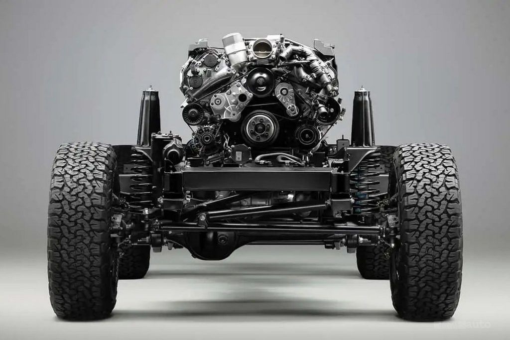 Land Rover Defender 110, pianale con il nuovo motore V8