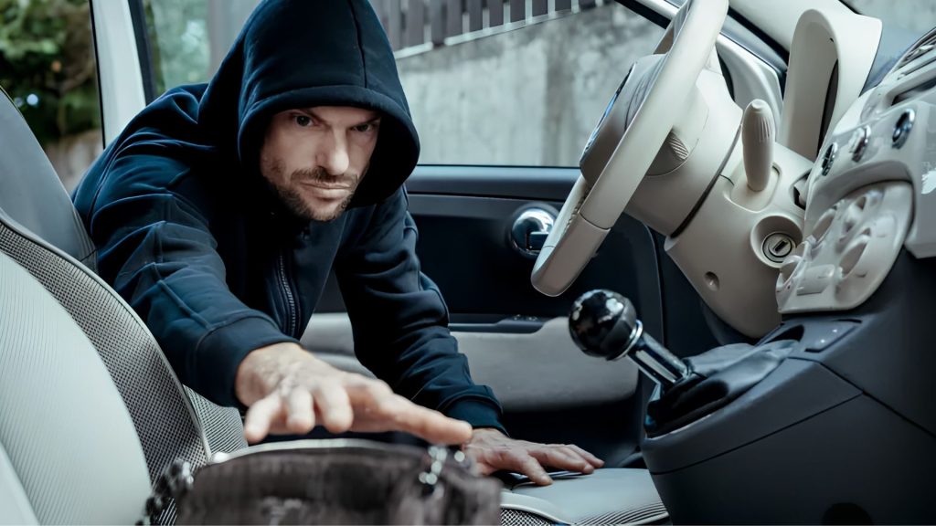 Truffa del tergicristallo, ladro che si accinge a derubarti dopo aver lasciato l'auto incustodita