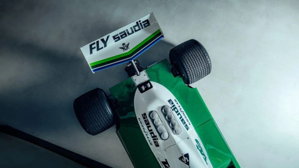 Williams FW07: Fly Saudia, lo sponsor che ha caratterizzato i colori della Williams FW07