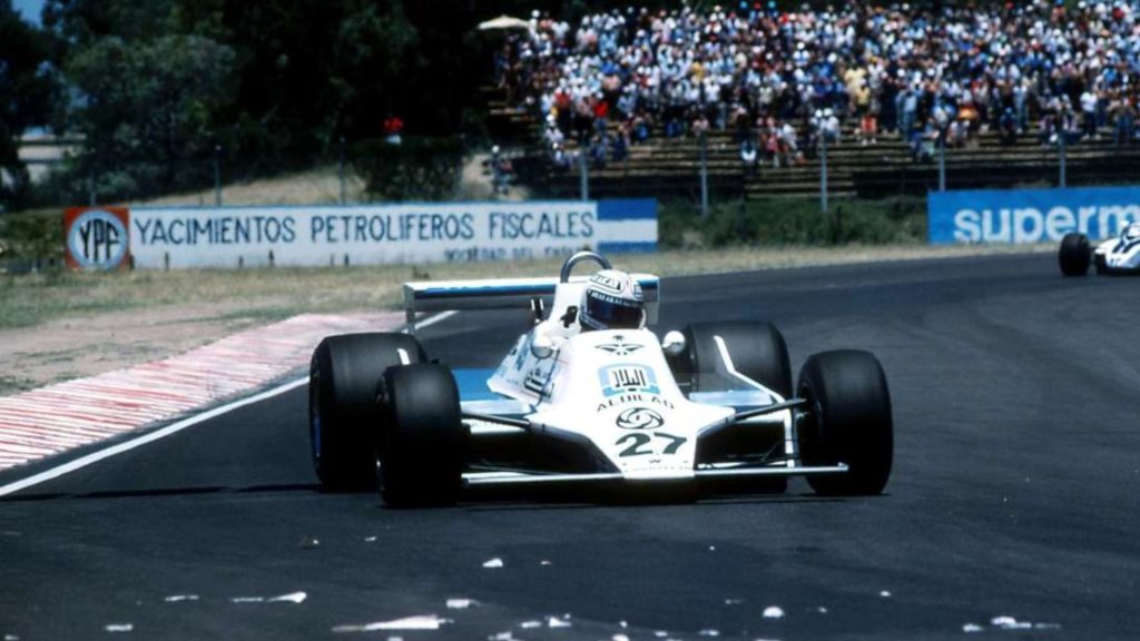 Williams FW07 con lo Sponsor Albilad della famiglia di Bin Laden