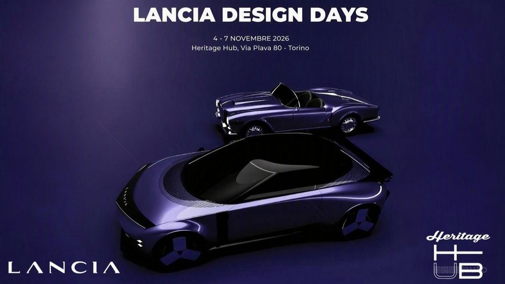 Locandina della mostra Lancia Design Days all’Heritage Hub di Torino
