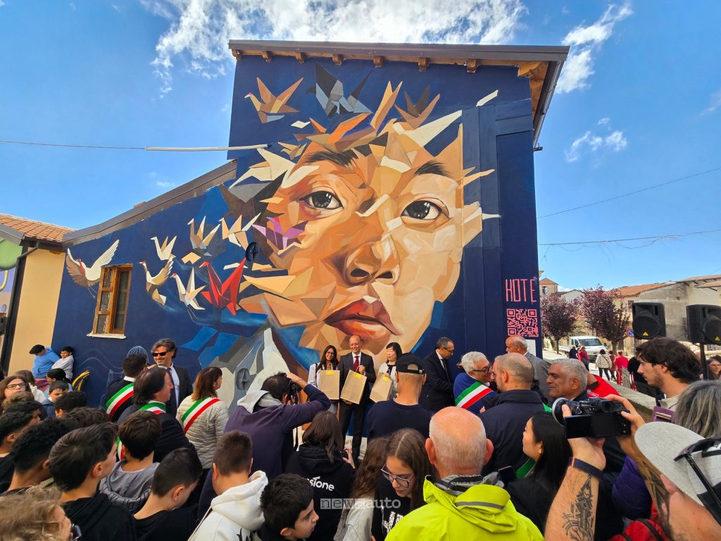 L'inaugurazione del Murale di Kotè ad Aielli