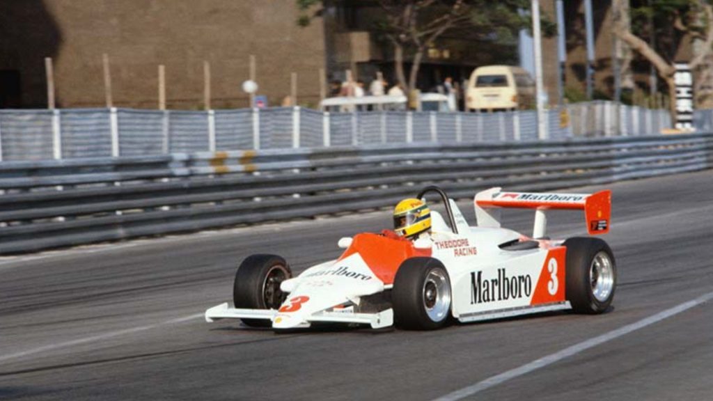 Ayrton Senna vincitore GP Macao nel 1983 con Theodore Racing