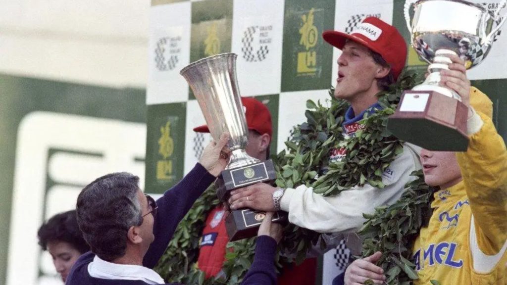 Michael Schumacher vincitore del GP di Macao nel 1990