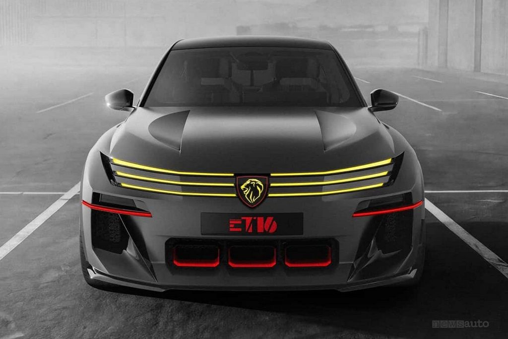 Peugeot E-T16 Concept frontale firma luminosa Feline Future
